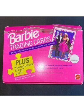 Barbie 1991 Trading Cards With Puzzle Pieces - 10 Cards & 8 Puzzle Pieces Per Pa
